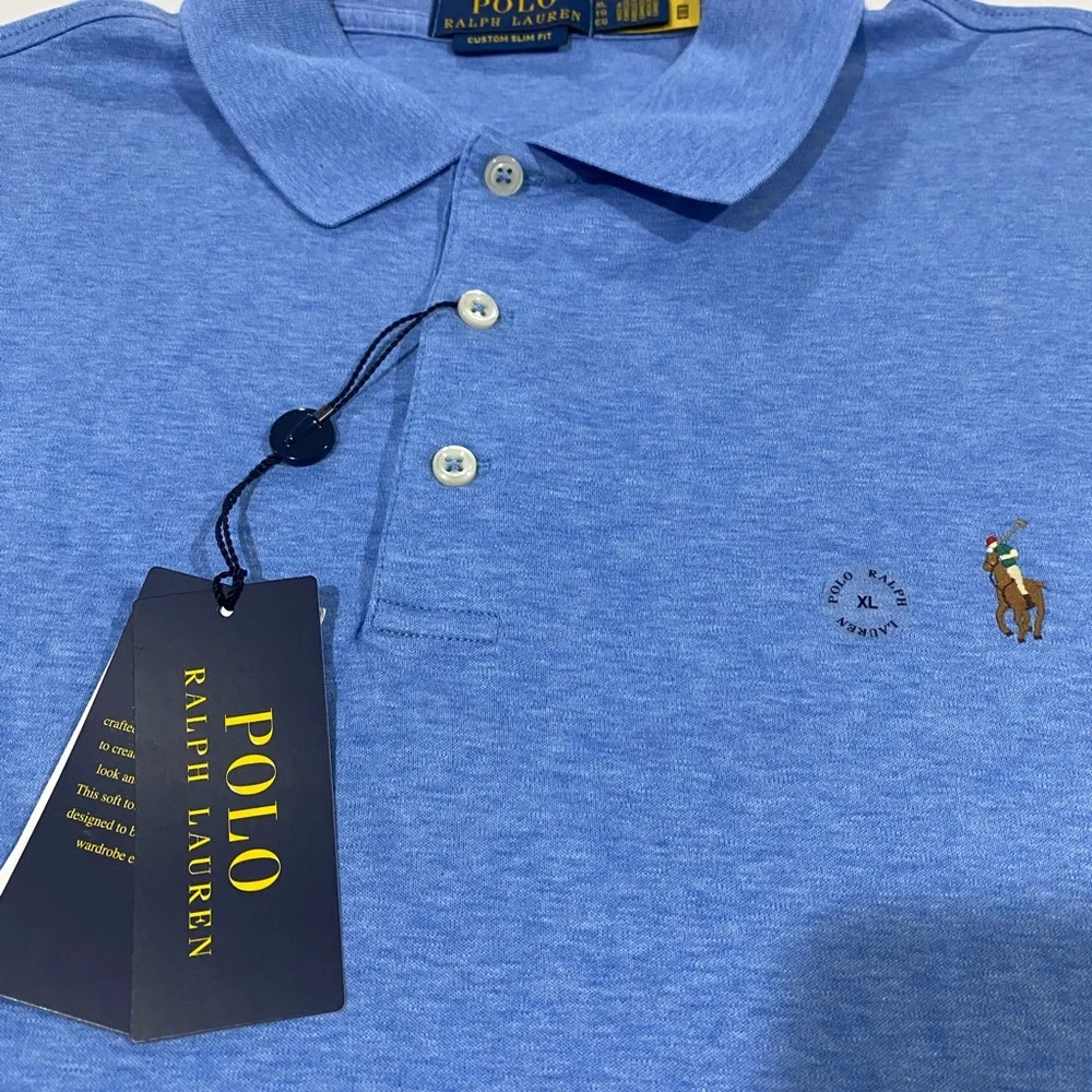 Polo by Ralph Lauren Men's Blue Polo Shirt - Picture 2 of 6